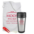 Golf Gift Set w/ 14 Oz. Steel Budget Tumbler/ Divot Tool/ 4 Tees/ Towel